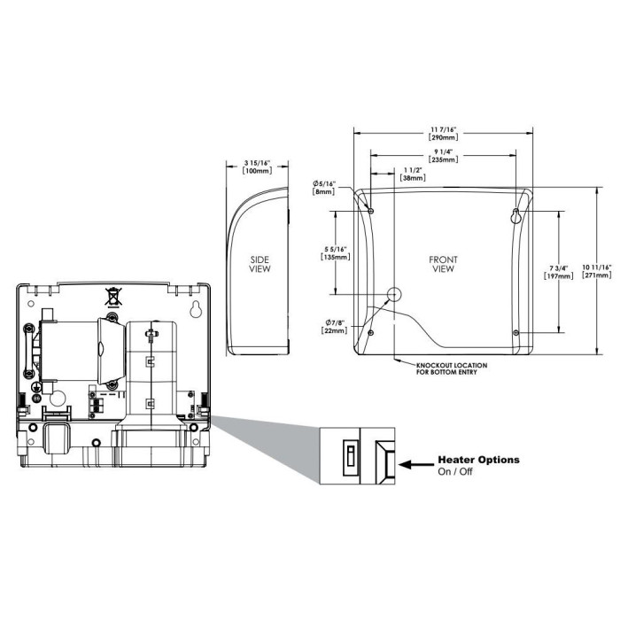 GW01 03 04 01 SLIMDRI Сушарка для рук, нержавіюча сталь брашована (1 сорт)
