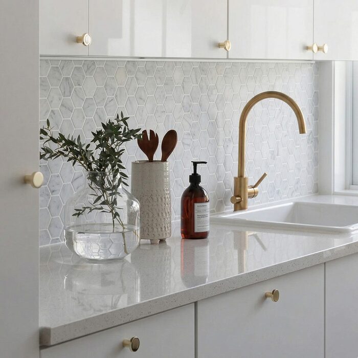 C-MOS HEXAGON BIANCO CARRARA POL (1 сорт)