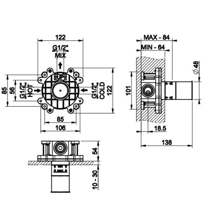 54055-239 INCISO Внутрішня частина змішувача, STEEL BRUSHED (1 сорт)