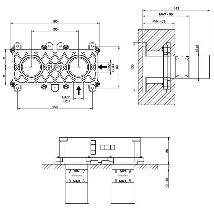 54198-239  INCISO Внутрішня частина змішувача, STEEL BRUSHED (1 сорт)