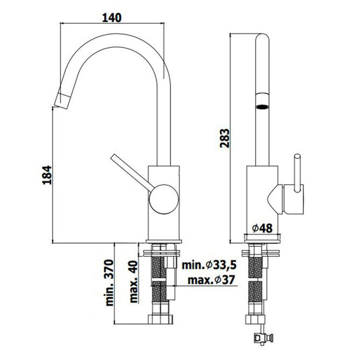 LIG078CR LIGHT Змішувач для раковини, без донного клапану, хром (1 сорт)