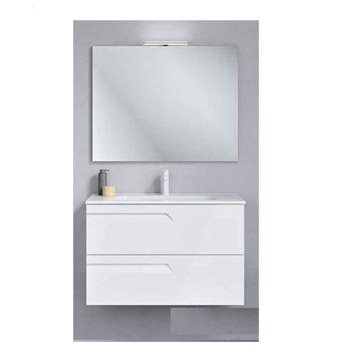 C0072598 Vitale 80  Комплект: 125622 тумба під раковину 80 см126224 раковина 80 см+121517 дзеркало+123395 LED підсвітка, білий глянець (1 сорт)