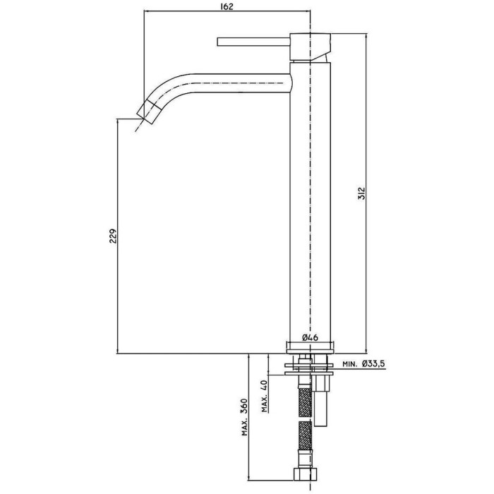 LIG081HG  LIGHT Змішувач раковини без донного клапану, золото (1 сорт)