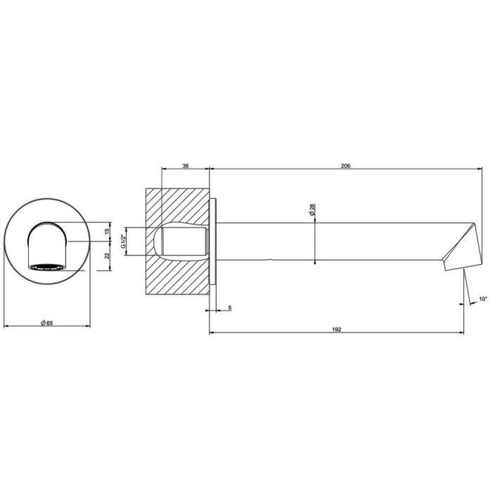 63603-030 INGRANAGGIO Вилив для ванни, Copper PVD (1 сорт)