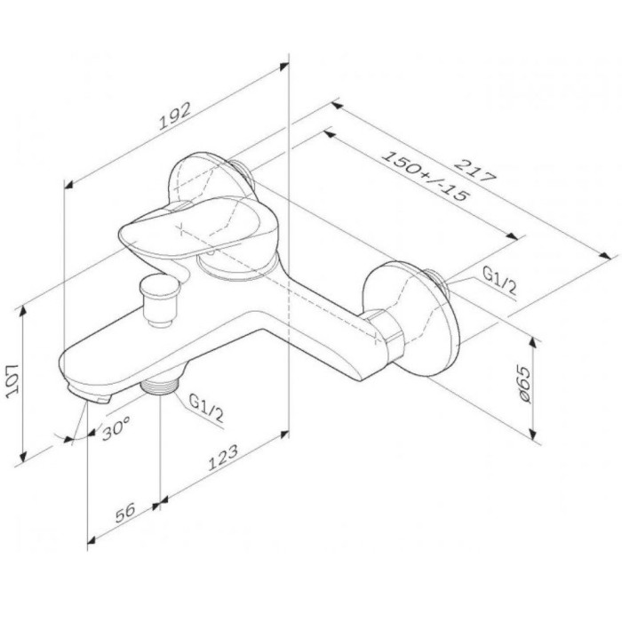 F85C10000 Sunny, змішувач для ванни і душу, хром (1 сорт)