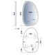 5415080 Style Асиметричне дзеркало 800х500 з LED підсвіткою та тачсенсором (1 сорт)