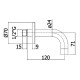 ZBOC140ST Light  Вилив для ванни 120мм, steel looking (1 сорт)