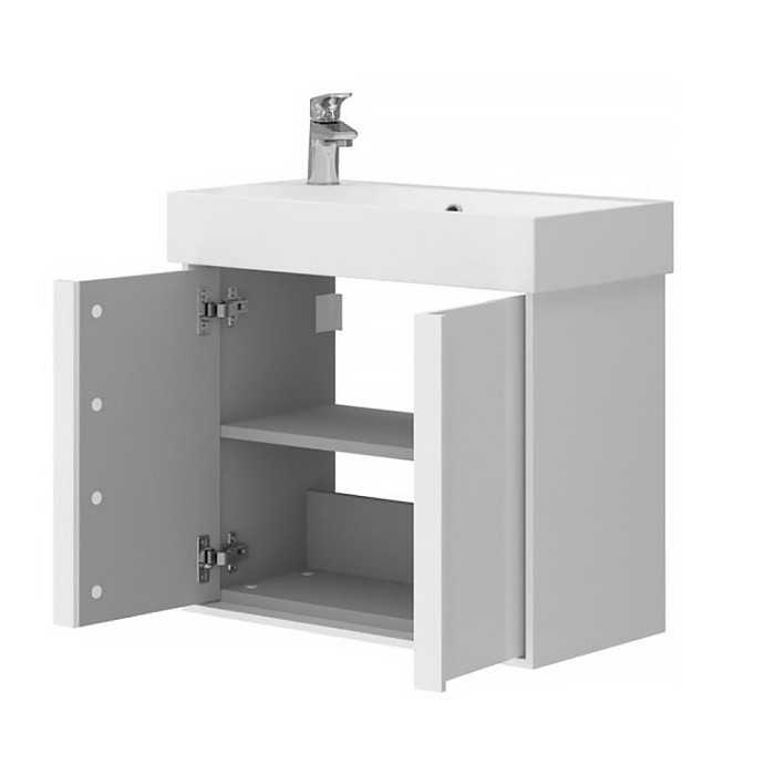 083055W QUADRA Тумба 55 біла глянцева з умивальником (1 сорт)