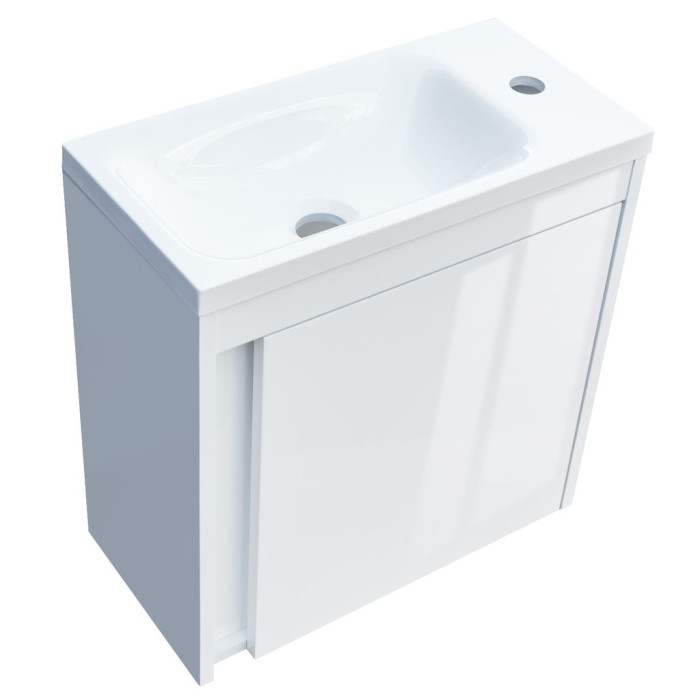 063050W SMALL Тумба 50 з умивальником, білий глянець (1 сорт)
