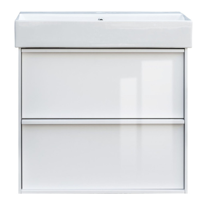 083060W QUADRA Тумба 60  біла глянцева з умивальником та сифоном (1 сорт)