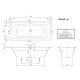 UBA180FRA2V-01 Targa Ванна 180x80см, білий (1 сорт)