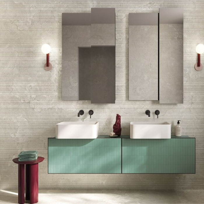 DR01BAR DORSET BIANCO CROSS CUT RIBBED SQ.120X60 (1 сорт)