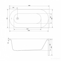 S301-251 OCTAVIA Ванна прямокутна OCTAVIA 150х70  + ніжки PW01 (1 сорт)