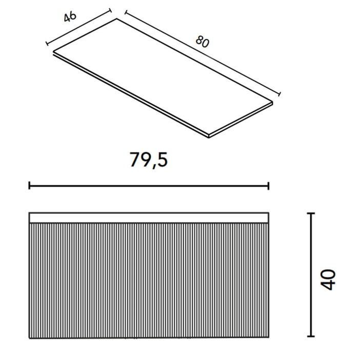 131789+131799  Тумба VORA 80  1 ящ,  зі стільницею,  WALNUT NOTE (1 сорт)