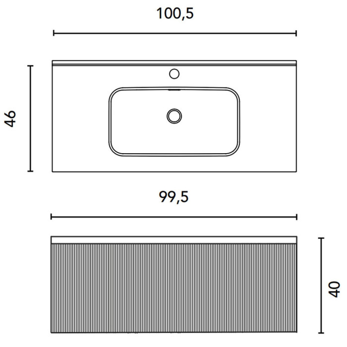 131795+126225 Тумба VORA 100 1 ящ, +   раковина біла ENZO,  WALNUT NOTE (1 сорт)
