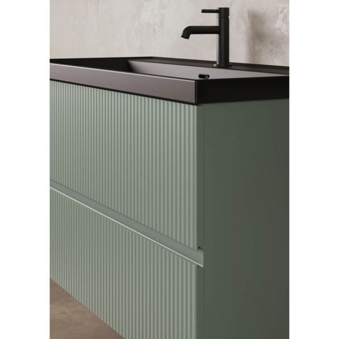 131769+126224  Тумба VORA 80  2  ящ, +   раковина біла ENZO,   MINERAL GREEN (1 сорт)