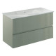 131775+126225  Тумба VORA 100 2  ящ, +   раковина біла ENZO,   MINERAL GREEN (1 сорт)