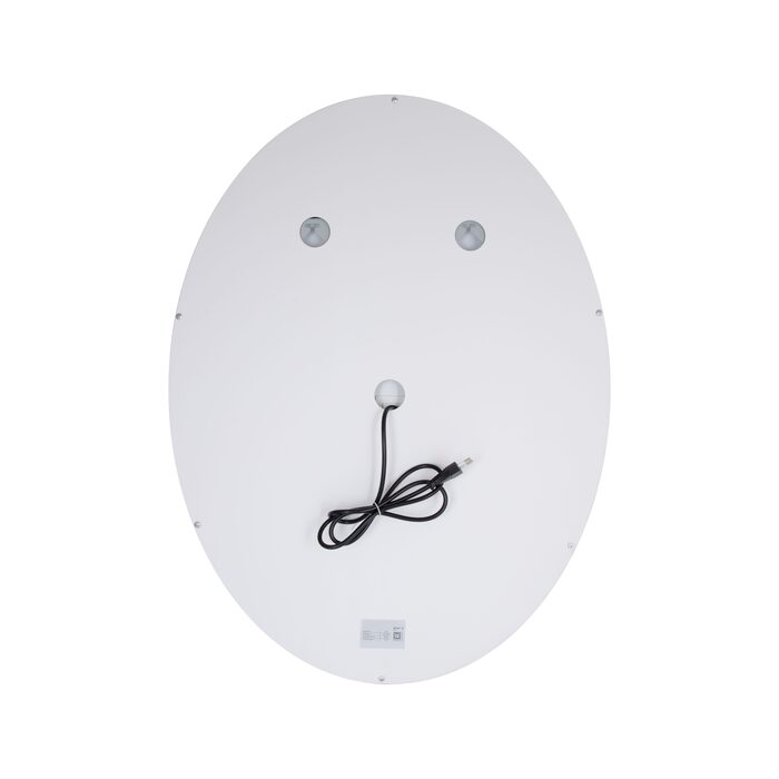 Дзеркало Qtap Mideya (DC-F801) 600х800 з LED-підсвічуванням Touch, з антизапотіванням, з годинником, димером, рег. яскравості QT2078F801W