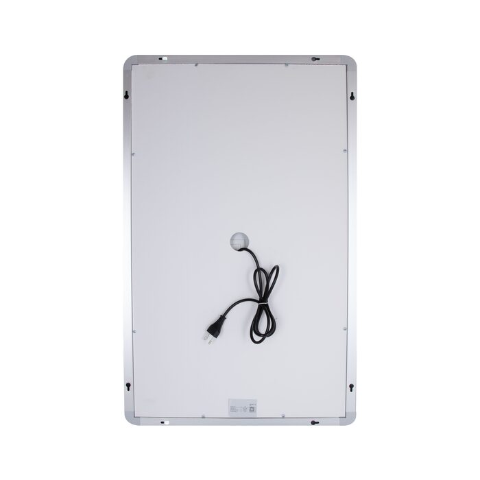 Дзеркало Qtap Mideya (DC-F911) 500х800 з LED-підсвічуванням Touch, з антизапотіванням, з годинником, димером, рег. яскравості QT2078F911W