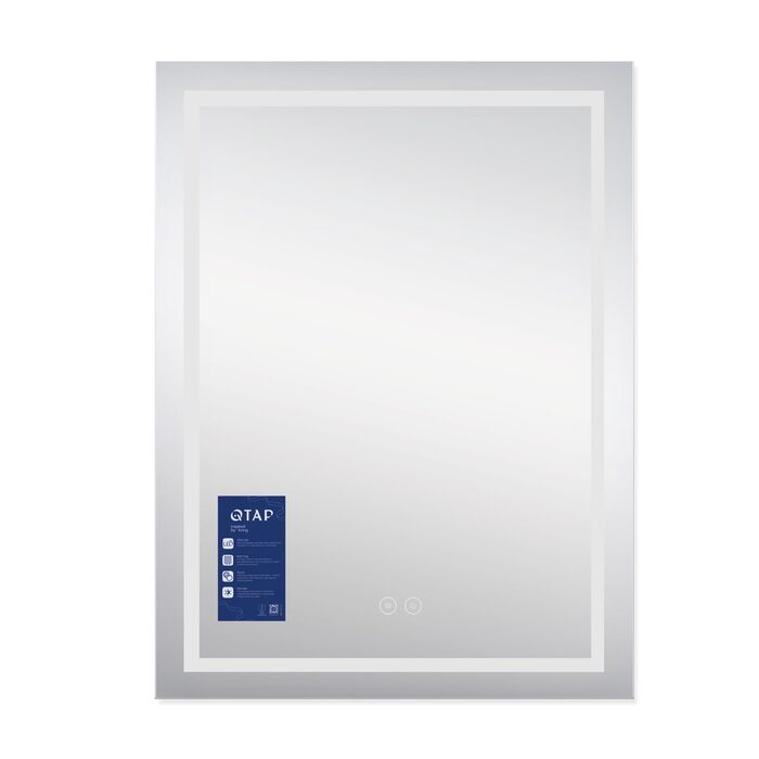 Дзеркало Qtap Mideya (DC-F937) 600х800 з LED-підсвічуванням Touch, з антизапотіванням, з годинником, димером, рег. яскравості QT2078F937W