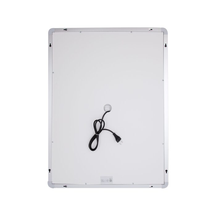 Дзеркало Qtap Mideya (DC-F937) 600х800 з LED-підсвічуванням Touch, з антизапотіванням, з годинником, димером, рег. яскравості QT2078F937W