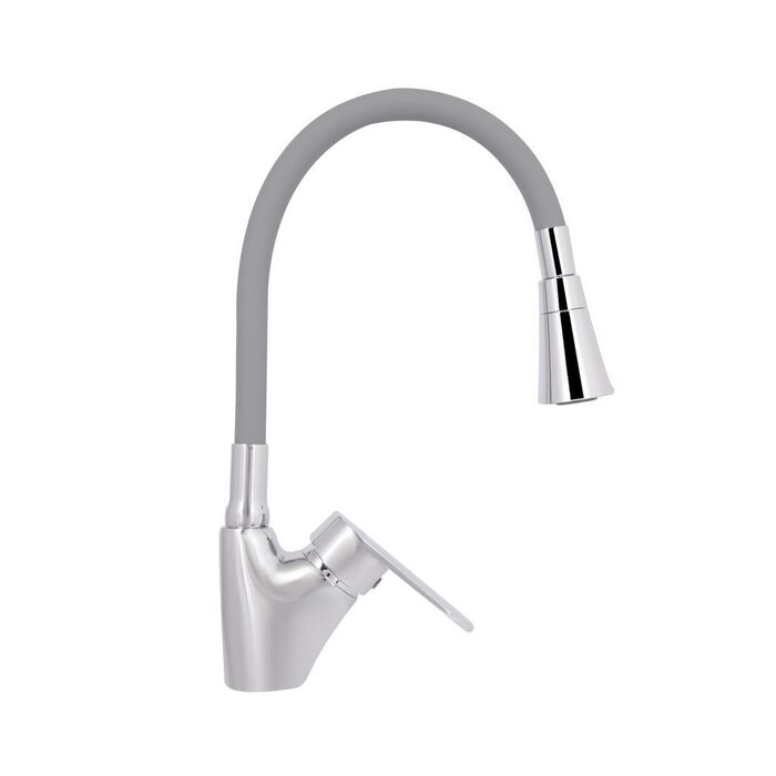Змішувач для кухні Lidz Tani 007F3 з гнучким виливом (k40) LDTAN007F3GCR31869 Chrome/Grey