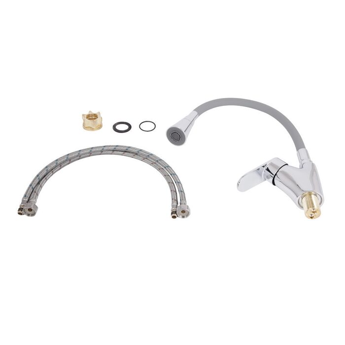 Змішувач для кухні Lidz Tani 007F3 з гнучким виливом (k40) LDTAN007F3GCR31869 Chrome/Grey
