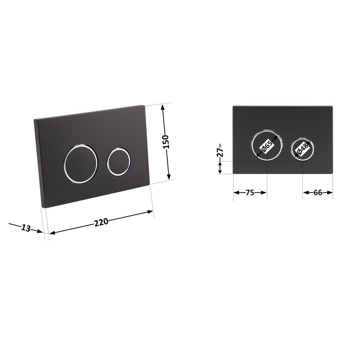 Панель змиву для унітаза Qtap Nest QT0111M11V1146MB