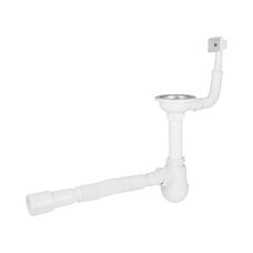 Сифон для кухонної мийки Lidz (WHI) 60 05 M001 01 EURO (вихід 50 мм)