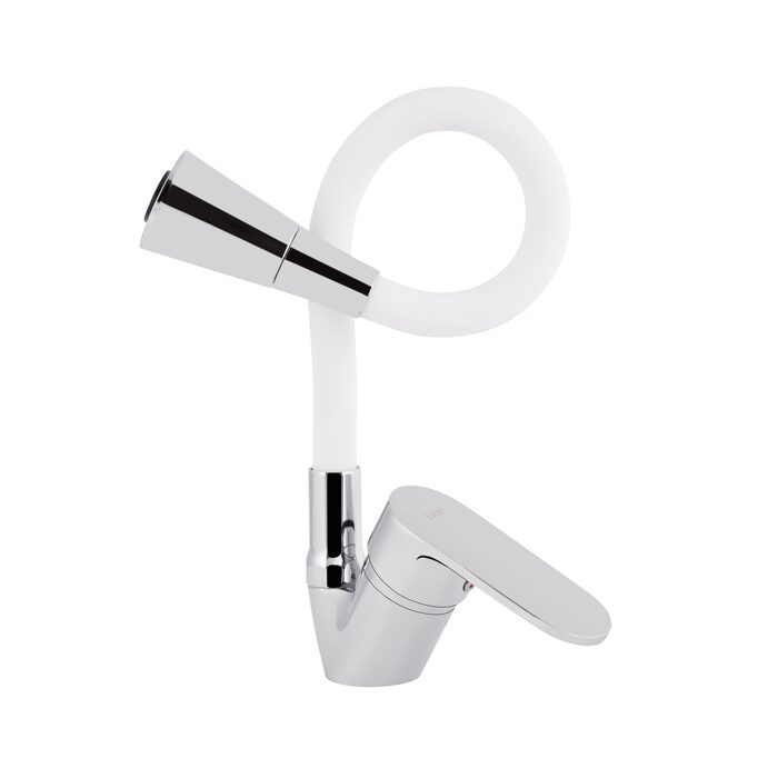 Змішувач для кухні Lidz Tani 008F3 з гнучким виливом (k40) LDTAN008F3WCR37037 White / Chrome