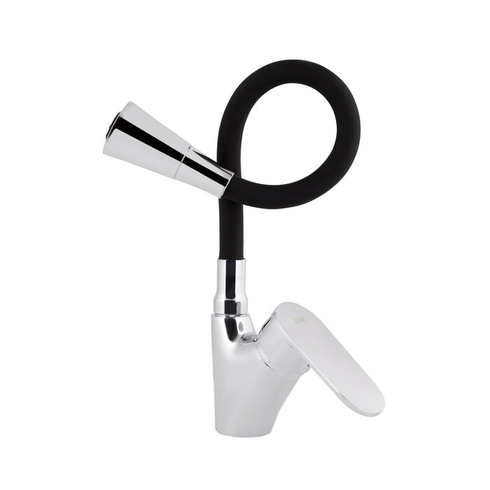 Змішувач для кухні Lidz Tani 007F3 з гнучким виливом (k40) LDTAN007F3BCR37649 Black / Chrome