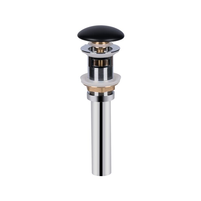 Донний клапан для раковини Qtap PU03O 225х70х70 Matt black з переливом
