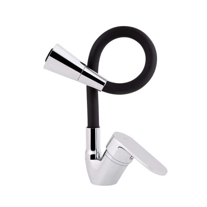 Змішувач для кухні Lidz Tani 008F3 з гнучким виливом (k40) LDTAN008F3BCR39484 Black / Chrome