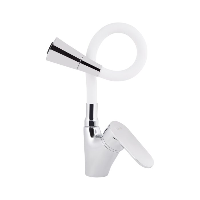 Змішувач для кухні Lidz Tani 007F3 з гнучким виливом (k40) LDTAN007F3WCR40423 White / Chrome