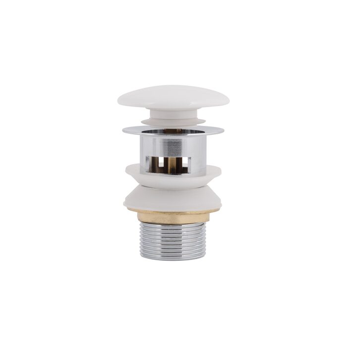 Донний клапан Pop-up для біде з переливом 70х70х110 mm White Qtap