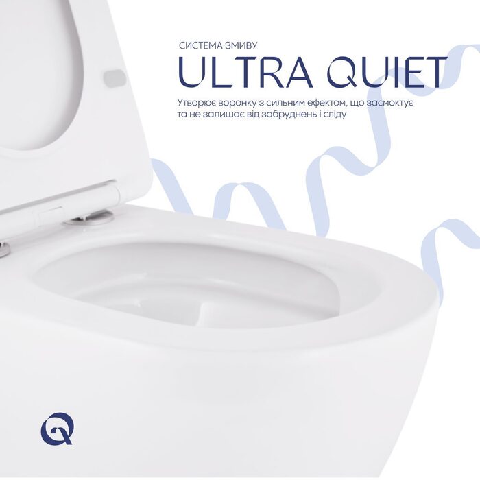 Унітаз підвісний Qtap Robin Mew безобідковий з сидінням Soft-close QT13332381АSW