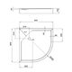 Lidz Душовий піддон KAPIELKA ST80x80x14 низький, напівкруглий, діаметр зливу 52 мм