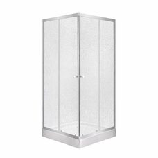 Lidz Wawel SC80x80.SAT.LOW.FR Душова кабіна квадратна, скло Frost 4 мм + Lidz Душовий піддон KAPIELKA ST80x80х14