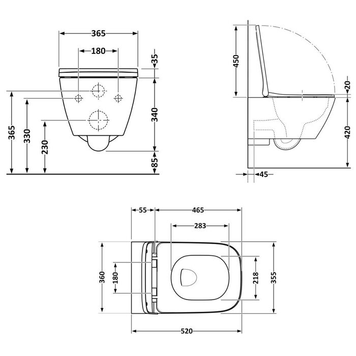 Унітаз підвісний Qtap Gemini безободковий з сидінням Soft-close QTGEM26W45430