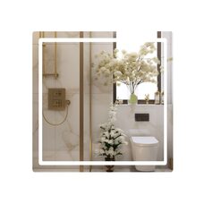 Дзеркало Qtap Mideya 800x800 з LED-підсвічуванням Touch, з антизапотіванням, димером QT2078NCF8080W