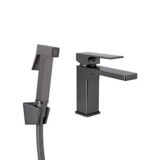 Змішувач для раковини Qtap Gemini (з гігієнічним душем) QTGEM272GMB45692 Gunmetal Black PVD