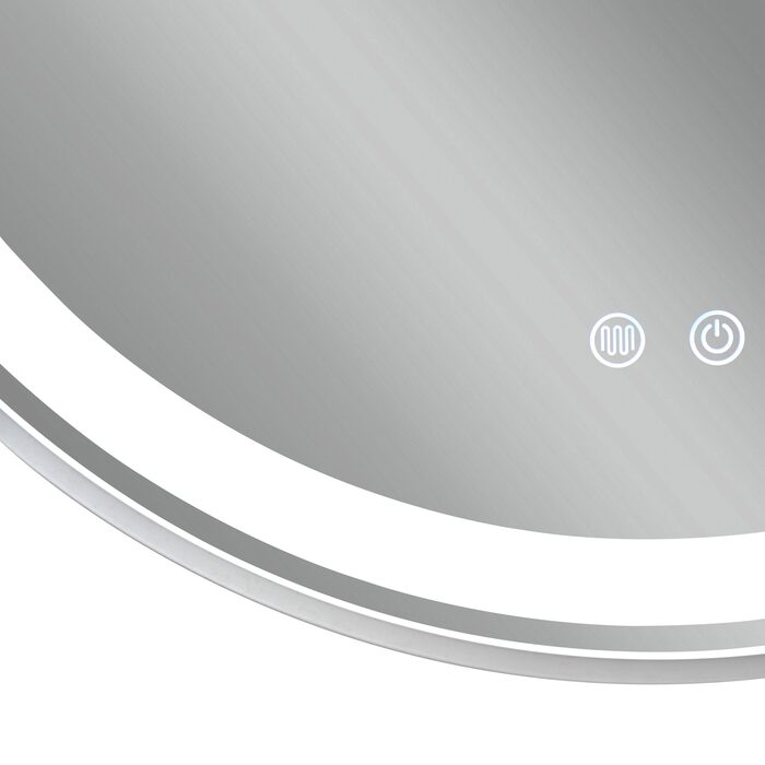 Дзеркало Qtap Gemini 800х700 з LED-підсвічуванням Touch, з антизапотіванням, з димером, рег. темп. кольору (3000-6500K) Reverse QT2578R8071W