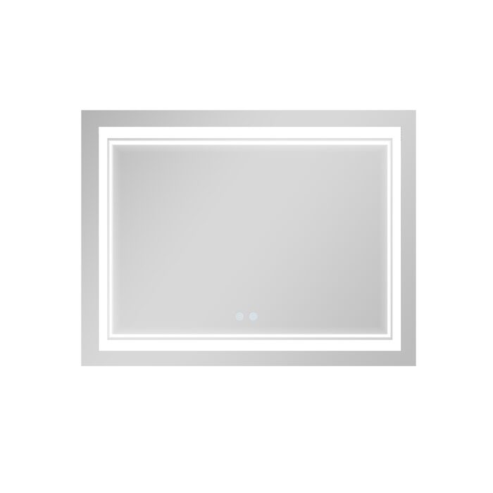 Дзеркало Qtap Cardinal 1000х800 з LED-підсвічуванням Touch, з антизапотіванням, з димером, рег. темп. кольору (3000-6500K) QT0478C10080