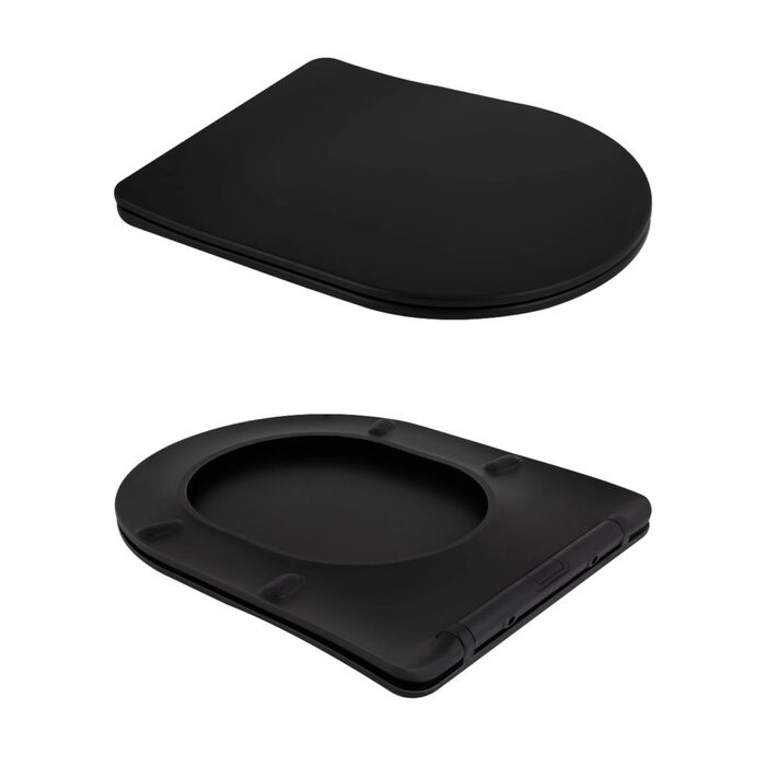 Унітаз підвісний Qtap Scorpio Ultra Quiet безобідковий з сидінням Soft-close MATT BLACK QT14332380AMB