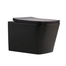 Унітаз підвісний Qtap Tern New Ultra Quiet безобідковий з сидінням Soft-close MATT BLACK QT17332303ASMB