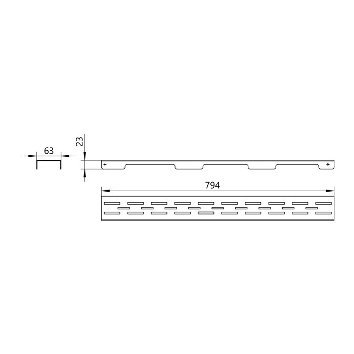 Решітка для лінійного трапу Qtap Grate FD800 (PVD)