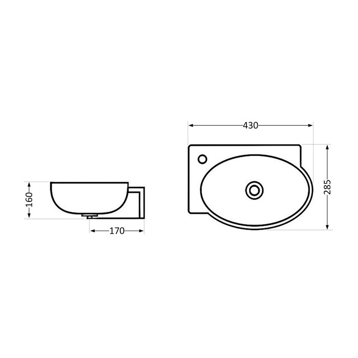 Раковина Qtap Leo 430x285x160 White QT11111008RW