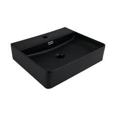 Раковина Qtap Nando LT 500х420х130 Matt black QT12116146AMB