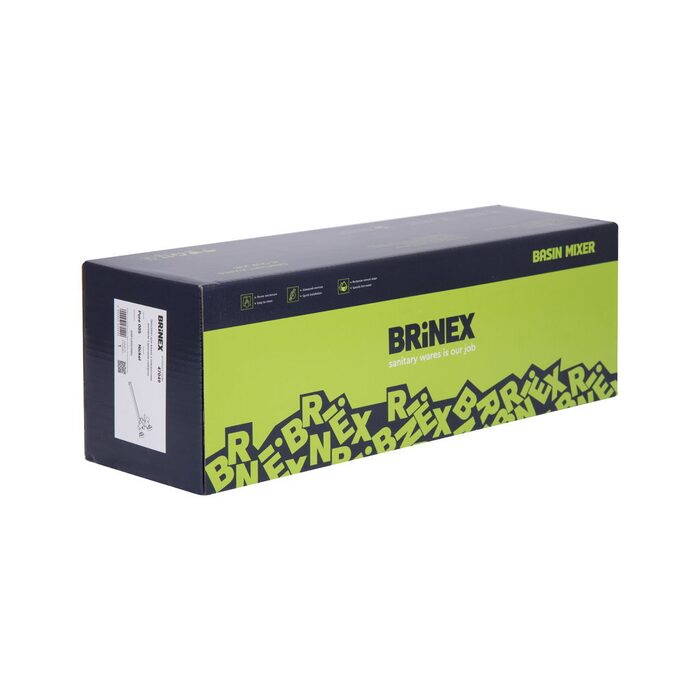 Змішувач для ванни Brinex Pure 005 з довгим поворотним виливом (з душовим гарнітуром) Nickel BRIPUR005NKL