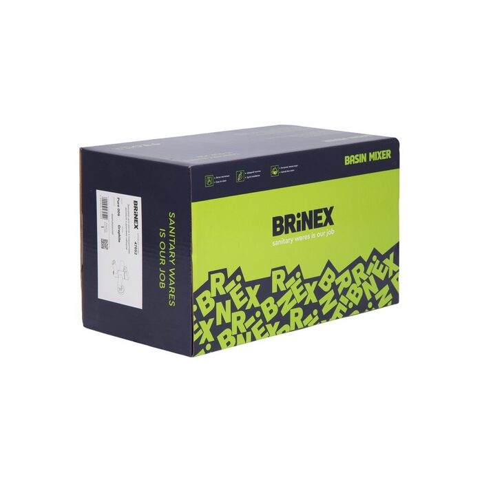 Змішувач для ванни Brinex Pure 006 з поворотним виливом (з душовим гарнітуром) Graphite BRIPUR006GRP